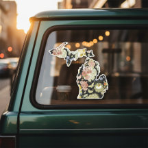 Michigan Blommigt Sticker
