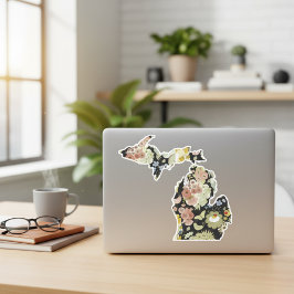 Michigan Blommigt Sticker Klistermärken