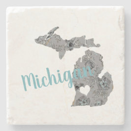 Michigan-Blommigten fyllde Silhouette med "Michiga Stenunderlägg