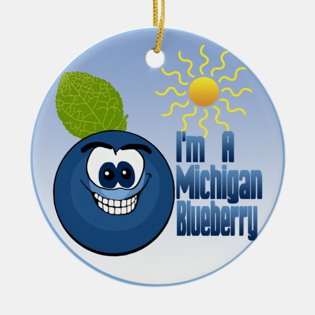 Michigan Blueberry Julgransprydnad Keramik (Framsidan)