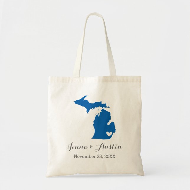 Michigan Bröllop Välkommen Tygkasse (Framsidan)