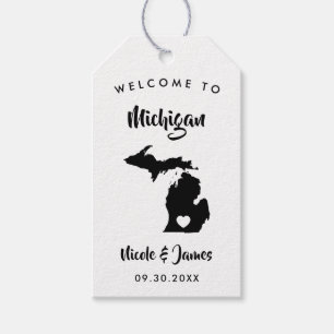 Michigan Bröllop Welcome Bag Märkre, Karta Presentetikett