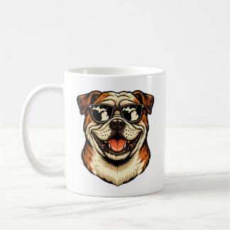 Michigan Bulldog som bär solglasögon Kaffemugg