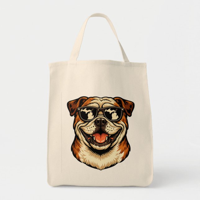 Michigan Bulldog som bär solglasögon Tygkasse (Framsidan)