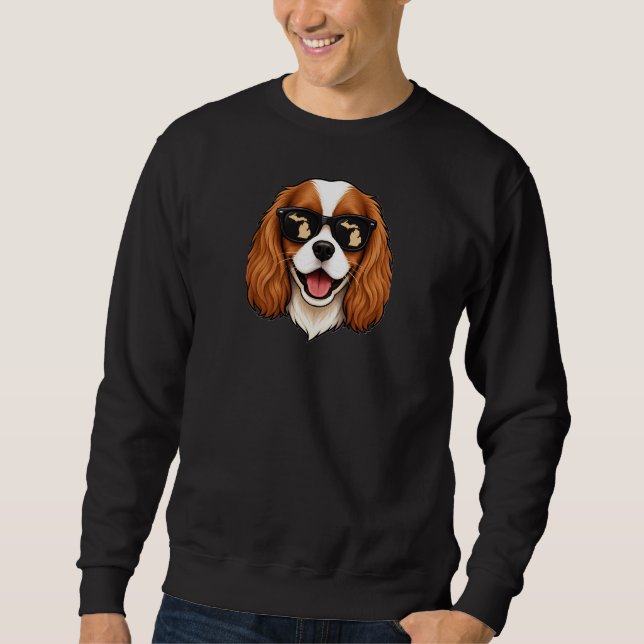 Michigan Cavalier King Charles Spaniel Lång Ärmad Tröja (Framsida)