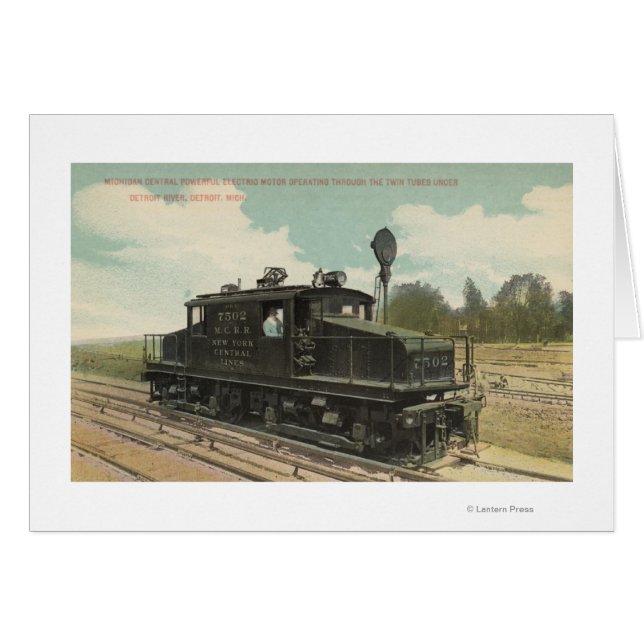 Michigan Central Electric Motor Engine Hälsningskort (Framsidan Horizontal)
