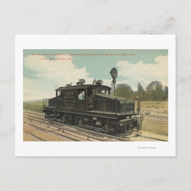 Michigan Central Electric Motor Engine Vykort (Framsida)
