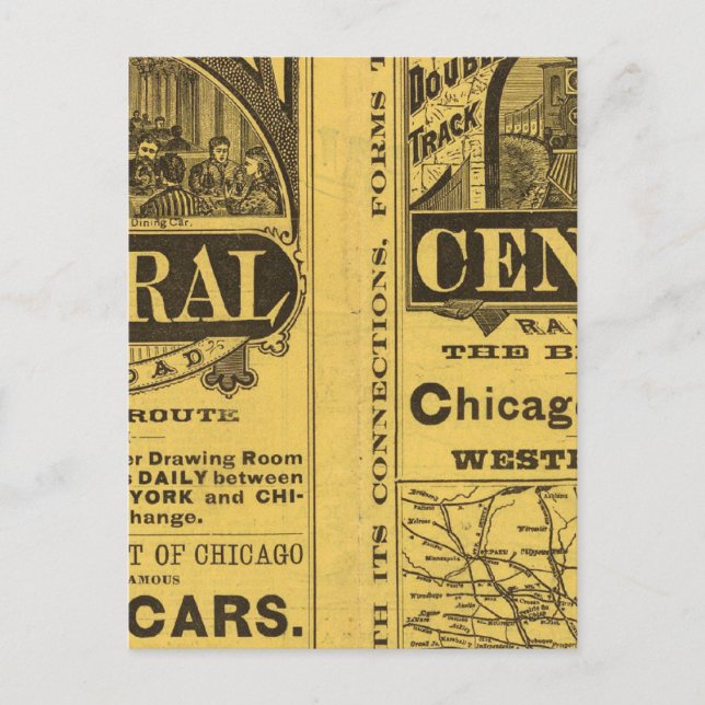 Michigan Central Railroad Vykort (Framsida)