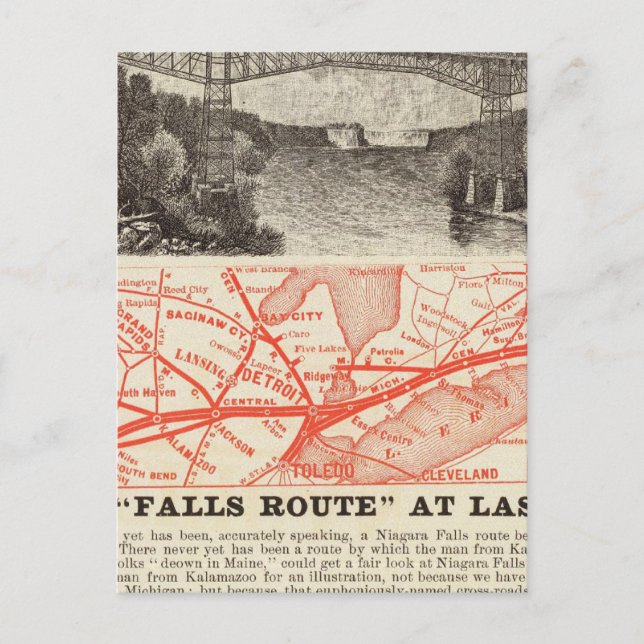 Michigan Central Railroad Vykort (Framsida)