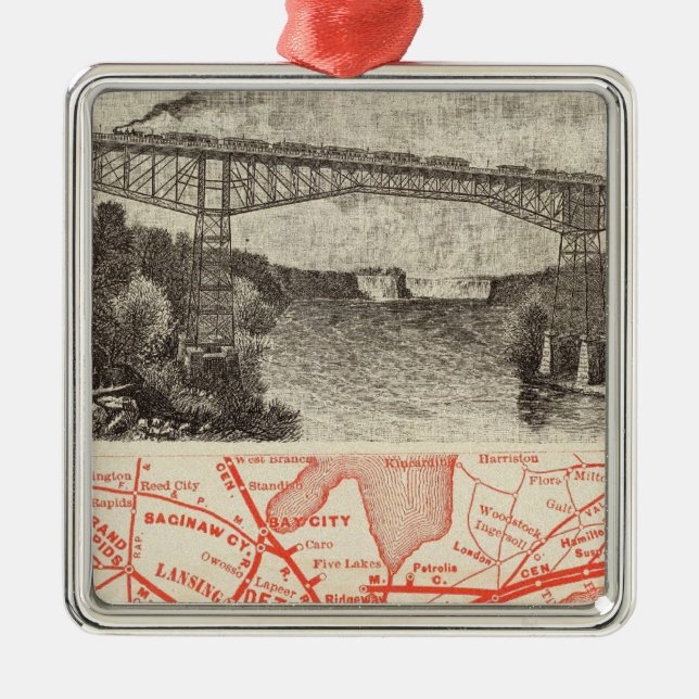Michigan centraljärnväg julgransprydnad metall (Framsidan)