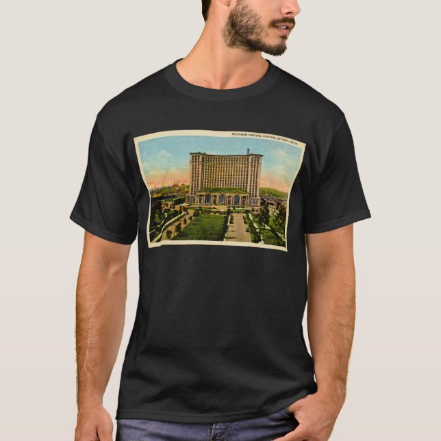 Michigan centralstation Detroit, Michigan T-shirt (Framsida)