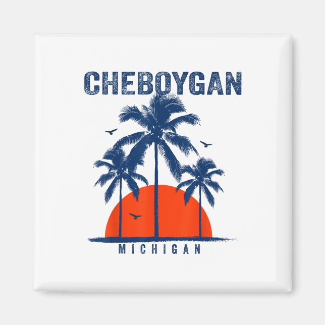 Michigan Cheboygan Ocean Surfing Surfbräda  Magnet (Framsidan)