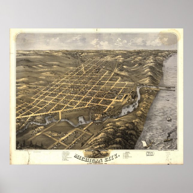 Michigan City, Indiana 1869 Poster (Framsidan)
