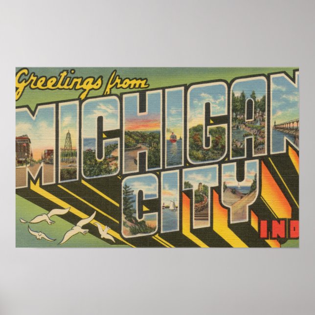 Michigan City, Indiana - Stora Brev Scenes Poster (Framsidan)