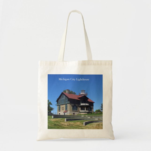 Michigan City Lighthouse tote bag Tygkasse (Framsidan)