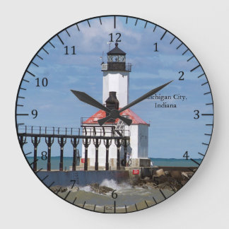 Michigan City Pierhead Light clock Stor Klocka