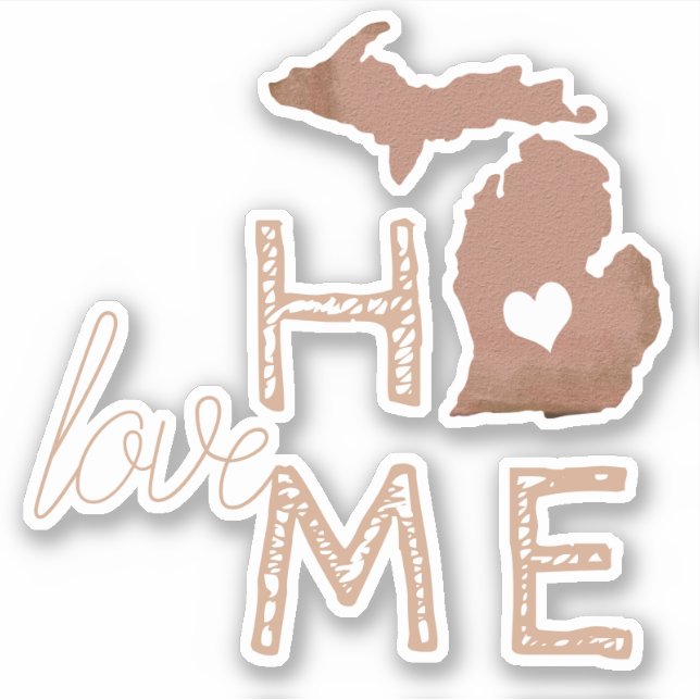 Michigan Copper Silhouette State Klistermärken (Framsida)