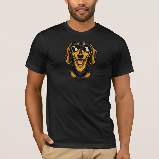 Michigan-dackel som bär solglasögon t shirt (Framsida)