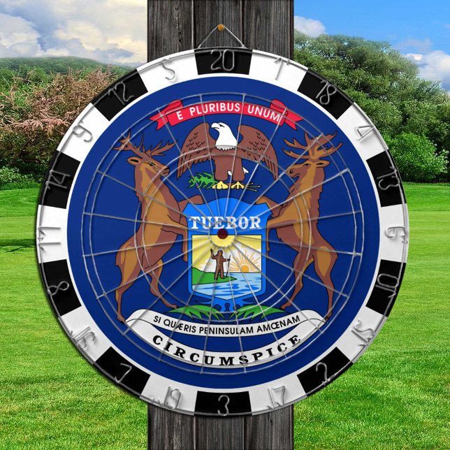 Michigan Dartboard USA & Michigan Flagga /match bo Darttavla (Skapare uppladdad)