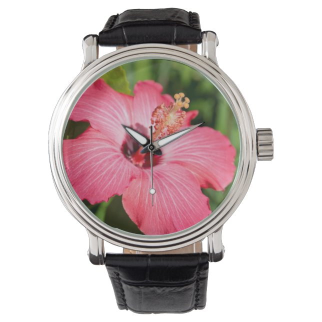 Michigan, Dearborn. Detalj av rosa hibiskus Armbandsur (Framsida)