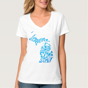 Michigan, den Underbara staten Sjöar, blått T Shirt