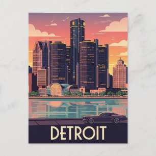 Michigan Detroit Travel Vykort