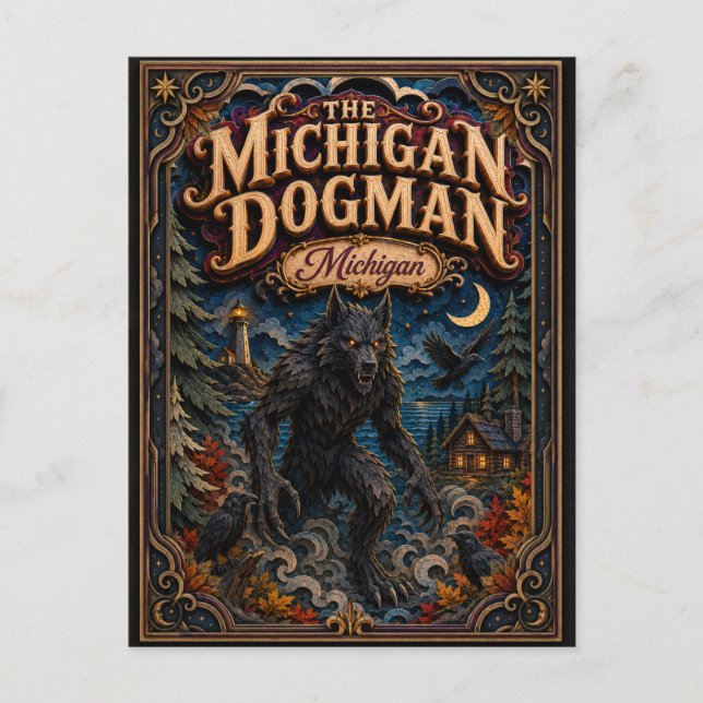 Michigan Dogman Michigan Popcut Legends Vykort (Framsida)