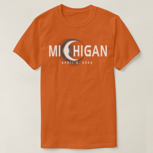 Michigan Eclipse Souvenir 8 april 2024 T Shirt (Design framsida)