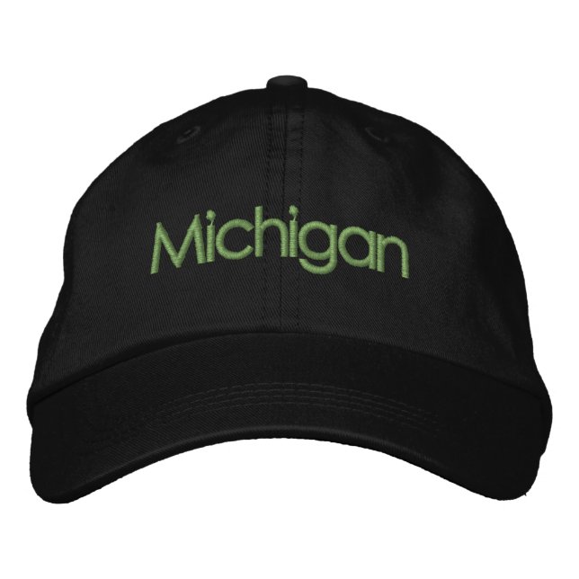 Michigan Embroized Baseball Hat Broderad Keps (Framsida)