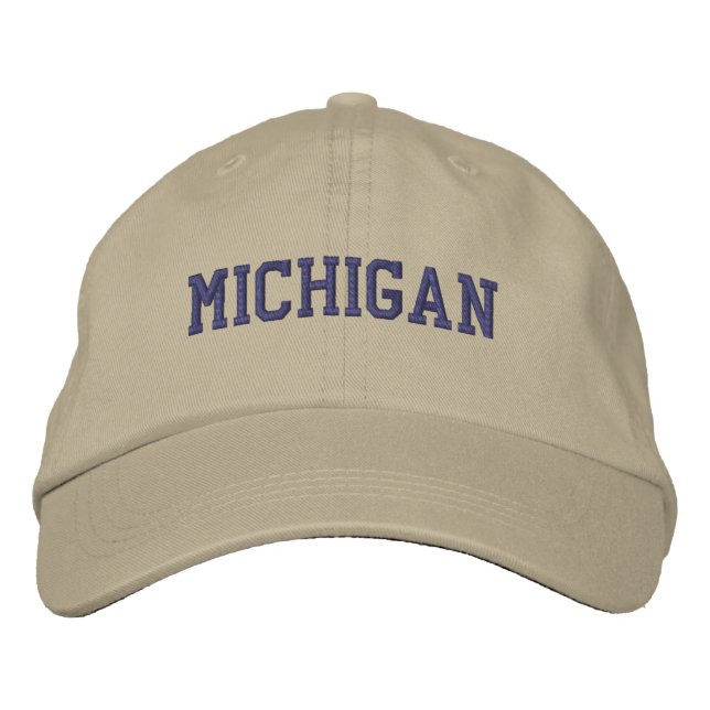 Michigan Embroized Baseball Hat Broderad Keps (Framsida)