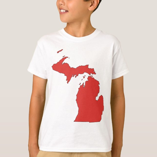 Michigan: Ett RÖTT påstår T-shirt (Framsida)