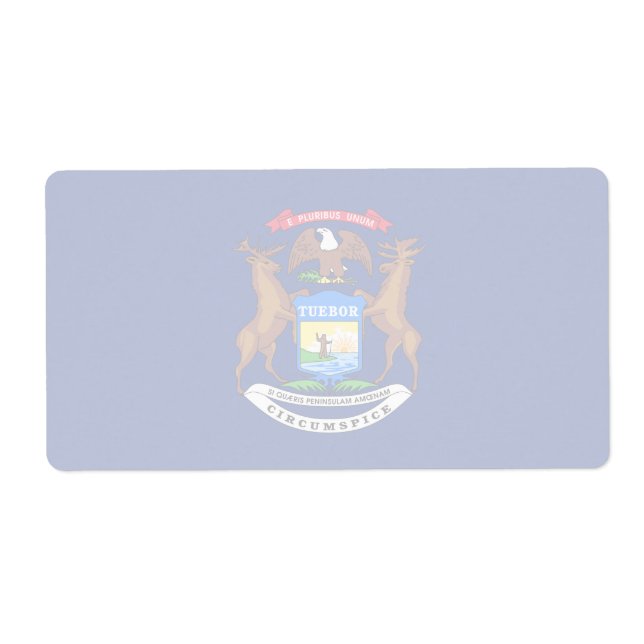 Michigan Faint Flagga Shipping Label Fraktsedel (Framsidan)