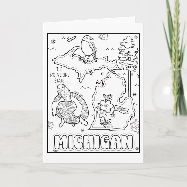 Michigan färg me collage helgkort (Framsida)