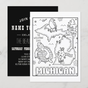 Michigan färg me collage inbjudningar
