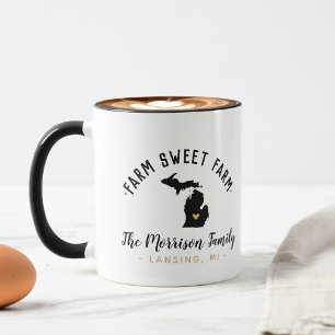 Michigan Farm Sweet Farm Family Monogram Mugg