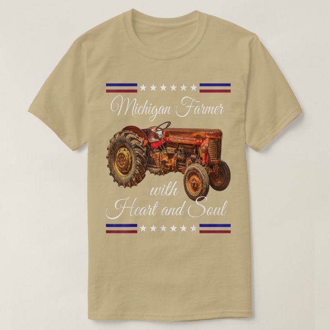 Michigan Farmer Retro T Shirt (Design framsida)
