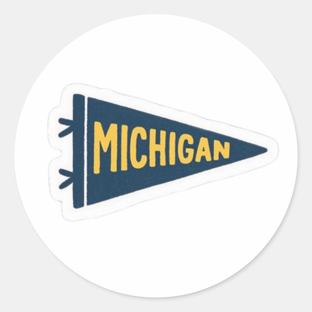 Michigan! Fäst Runt Klistermärke (Framsida)
