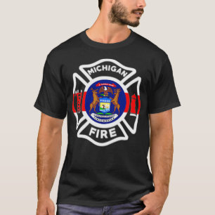 Michigan Fire Department Firefighters Firemen T Shirt