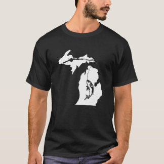 Michigan Fishbass Home State Midwest Up North T Shirt