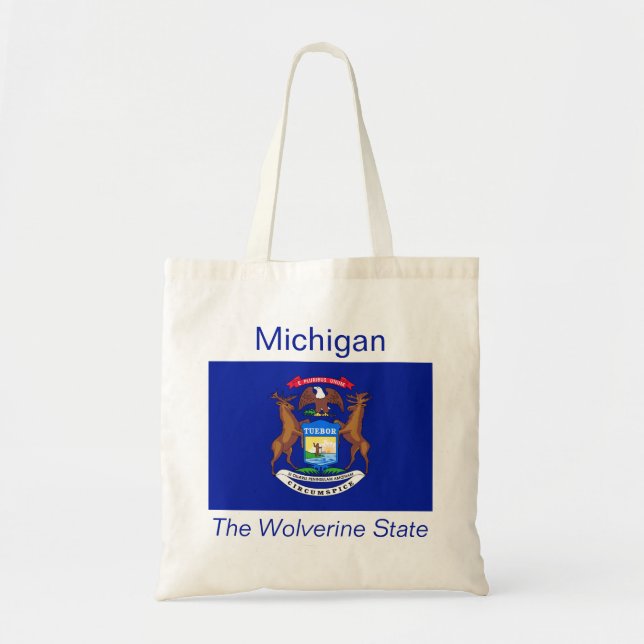Michigan Flagga Bag Tygkasse (Framsidan)