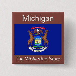 Michigan Flagga Button Knapp