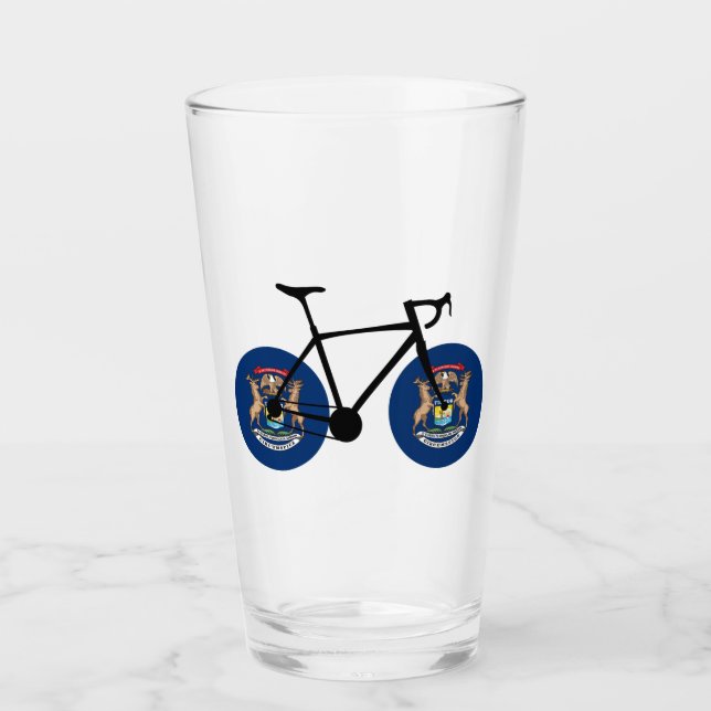 Michigan Flagga Cycling Glaskopp (Framsida)