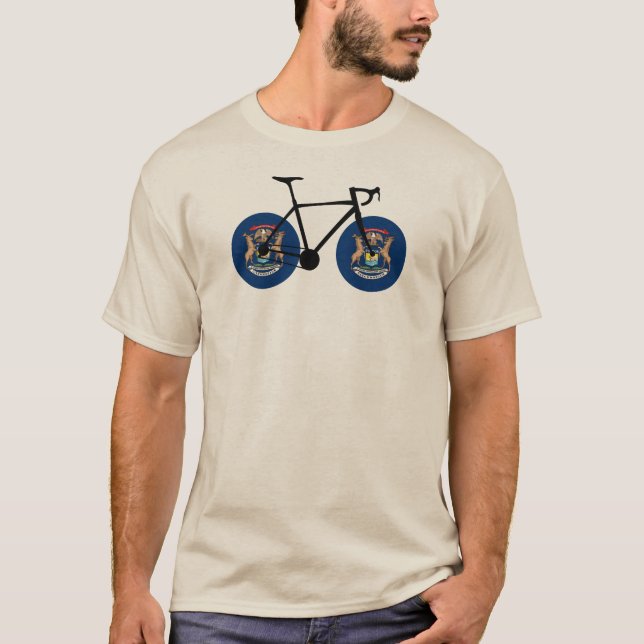 Michigan Flagga Cycling T Shirt (Framsida)