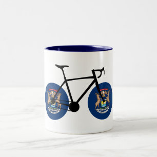 Michigan Flagga Cycling Två-Tonad Mugg