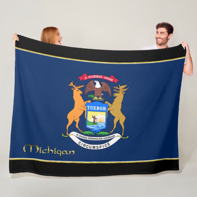 Michigan flagga fleecefilt (På plats)