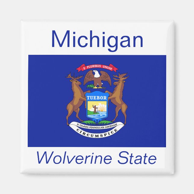 Michigan Flagga Magnet (Framsidan)