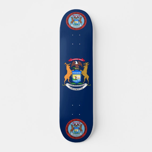 Michigan flagga mini skateboard bräda 18,5 cm (Framsida)