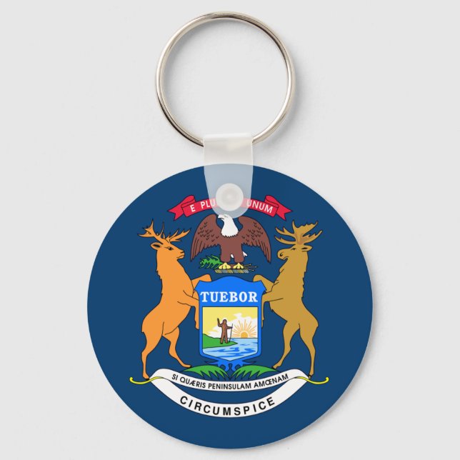 Michigan flagga nyckelring (Framsida)