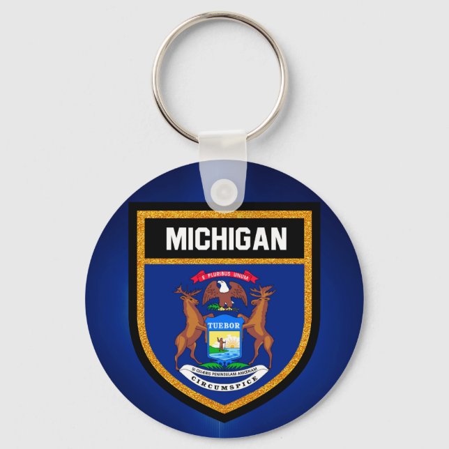Michigan Flagga Nyckelring (Framsida)