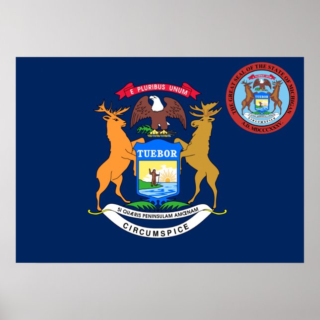 Michigan flagga poster (Framsidan)